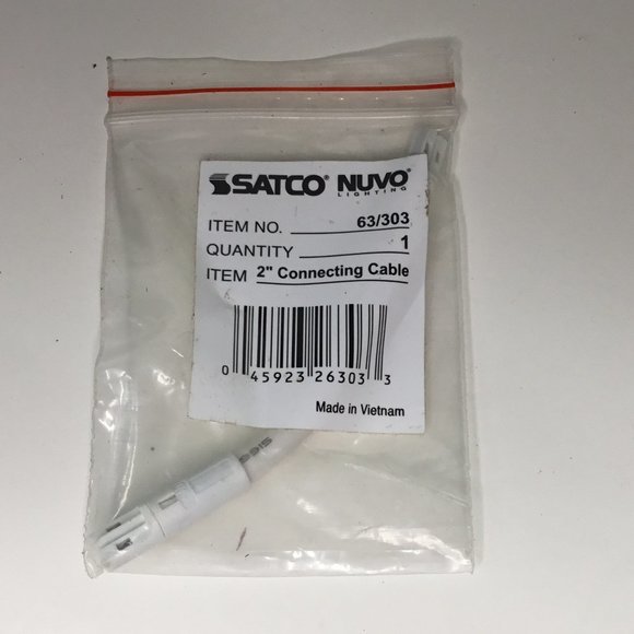 Satco Nuvo Thread Undercabinet LED Lighting 2" Connecting Cable White NIB - Picture 1 of 2